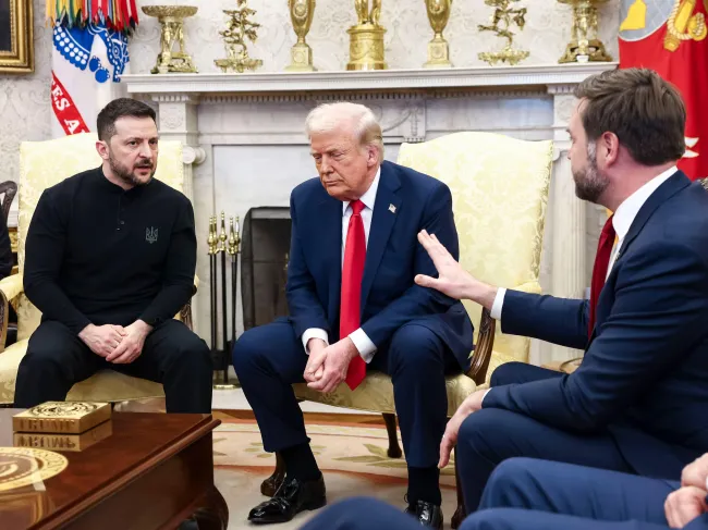 Trump, Vance, and Zelensky argue in the Oval Office in front of the press